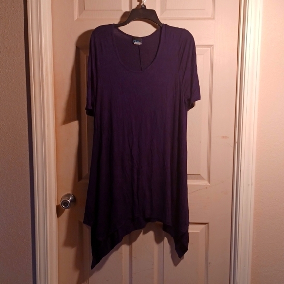 RUE+ 1X SWING NAVY BLUE DRESS 95% RAYON THIN COOL SOFT - Picture 1 of 5